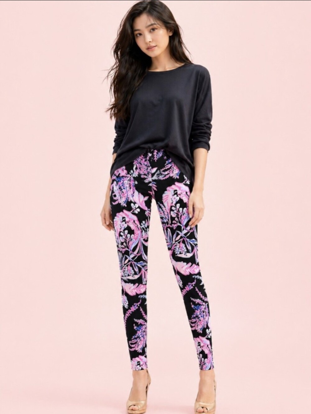 Lilly Pulitzer Kelly Ankle Pants In Black Onyx Print  Size 2 Tropical Botanical